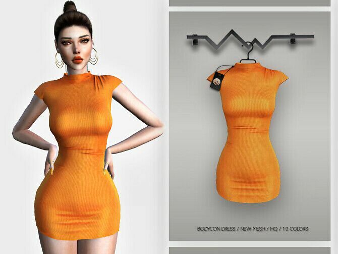 Bodycon Dress BD406 By Busra-Tr Sims 4 CC