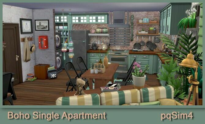 Boho Single Apartment At Pqsims4 Sims 4 CC