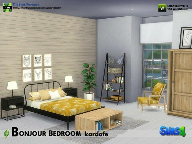 sims 4 cc bonjour bedroom by kardofe 2