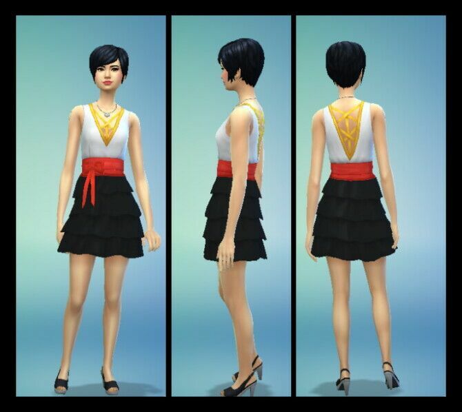 sims 4 cc bows and frills dress by welshweirdo 3