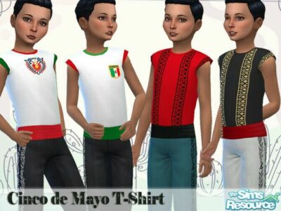 Boys Cinco De Mayo Tucked Tee By Pelineldis Sims 4 CC