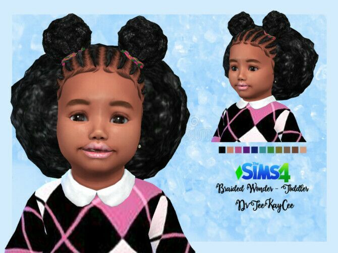 Braided Wonder Hair Toddler By Drteekaycee Sims 4 CC