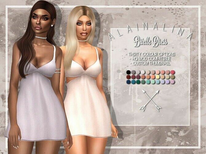 Brielle Cut-Out Mini Dress At Alainalina Sims 4 CC