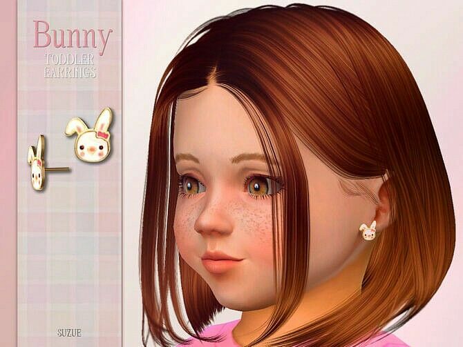 Bunny Toddler Earrings By Suzue Sims 4 CC