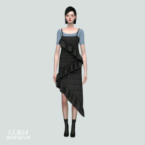 sims 4 cc bustier dress with t shirts at marigold 3