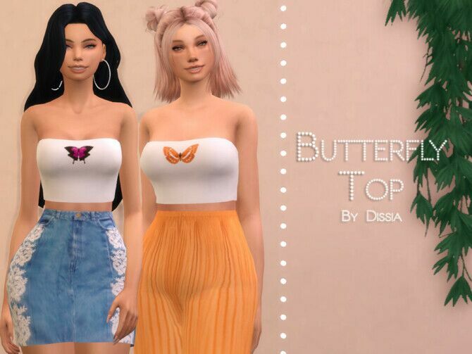 Butterfly TOP By Dissia Sims 4 CC