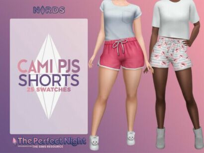 Cami Pjs Shorts By Nords Sims 4 CC