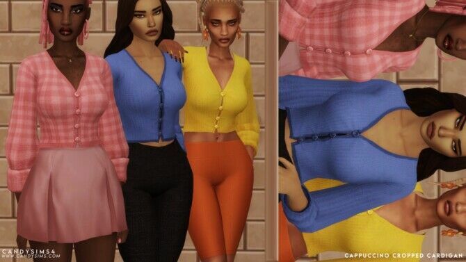 sims 4 cc cappuccino cropped cardigan at candy sims 4 3