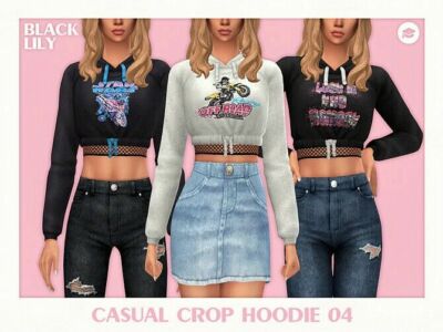 Casual Crop Hoodie 04 By Black Lily
