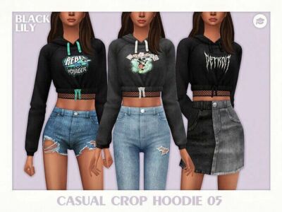 Casual Crop Hoodie 05 By Black Lily Sims 4 CC