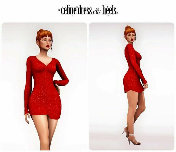 Celine Dress & Heels At Arethabee Sims 4 CC