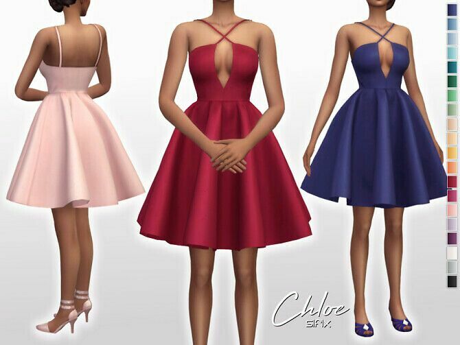 Chloe Dress By Sifix Sims 4 CC