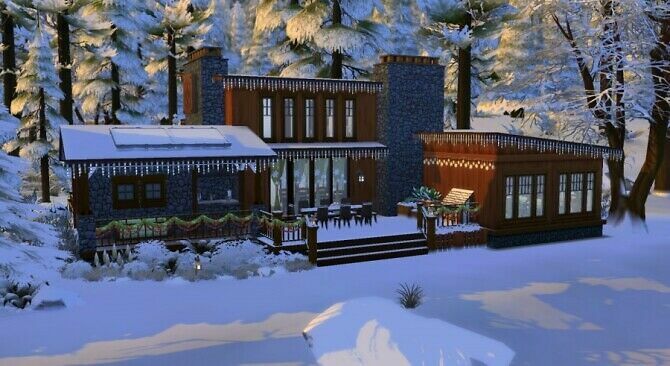 sims 4 cc christmas cabin by pyrenea at sims artists 2