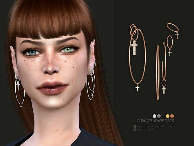 Citadel Earrings By Sugar OWL Sims 4 CC