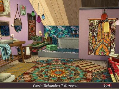 Classic Bohemian Bathroom By EVI Sims 4 CC