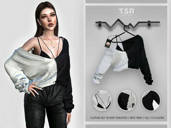 Clothes SET-110 Knit Sweater BD417 By Busra-Tr Sims 4 CC