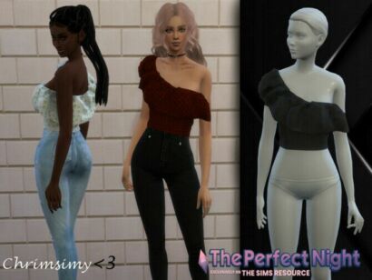 Cold Shoulder Ruffle Top By Chrimsimy Sims 4 CC