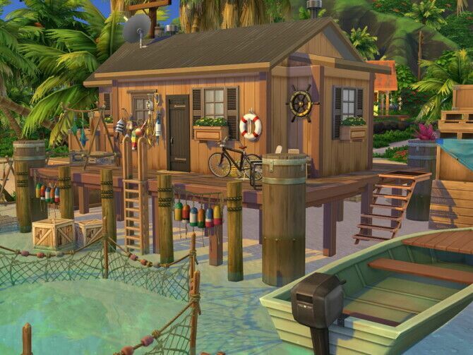 sims 4 cc cozy fishing cabin by flubs79 2