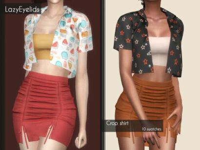 Crop Shirt At Lazyeyelids Sims 4 CC