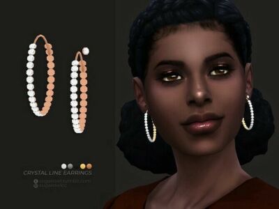 Crystal Line Earrings By Sugar OWL Sims 4 CC