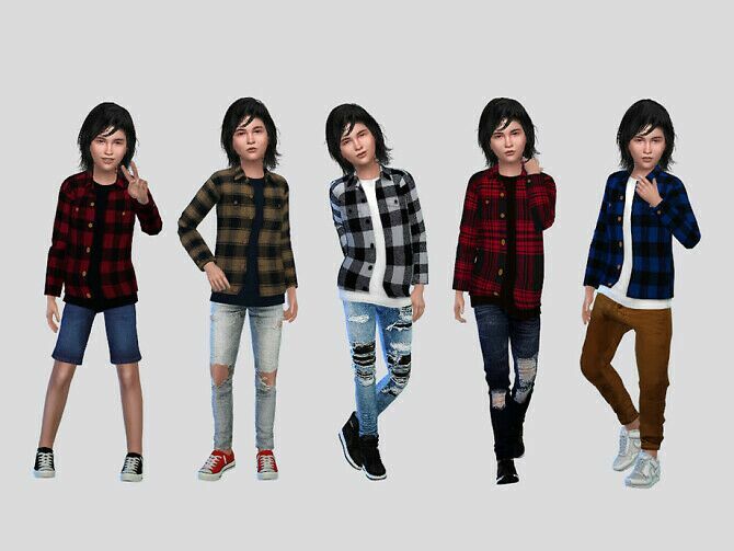 Curtis Plaid Shirt Boys By Mclaynesims Sims 4 CC