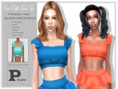 Cute Ruffle Tank By Pizazz Sims 4 CC