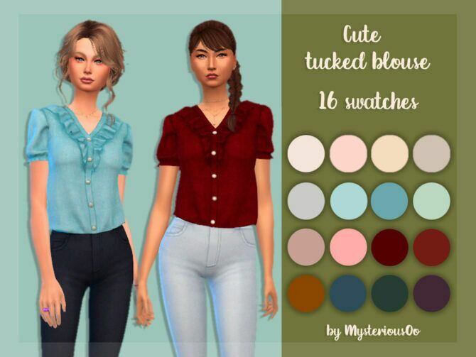 Cute Tucked Blouse By Mysteriousoo Sims 4 CC