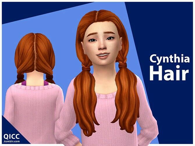 Cynthia Hair For Child Female By Qicc Sims 4 CC