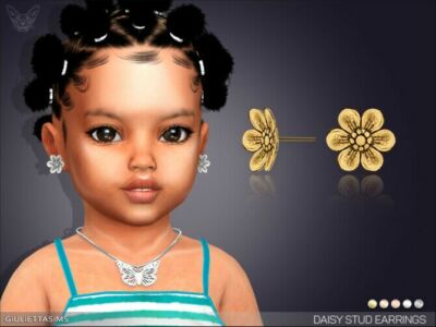 Daisy Stud Earrings For Toddlers By Feyona Sims 4 CC