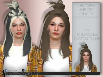 Daisysims Hair G24 Retexture By Playerswonderland Sims 4 CC