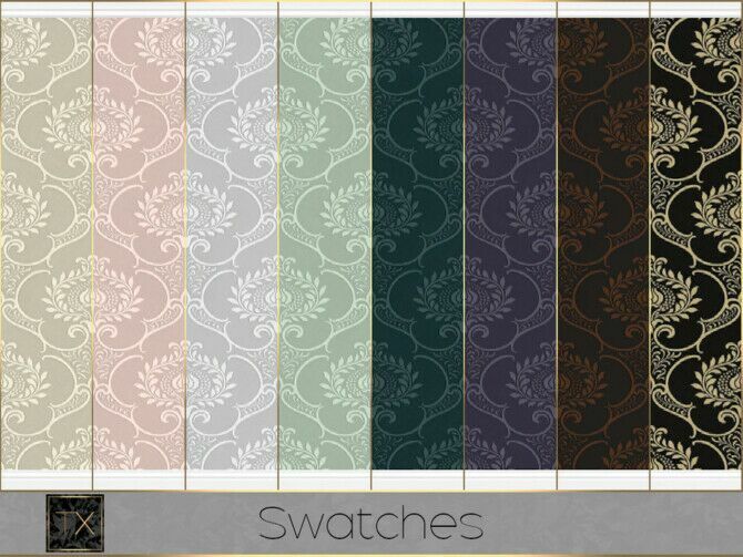 sims 4 cc damask wallpaper tx by theeaax 2