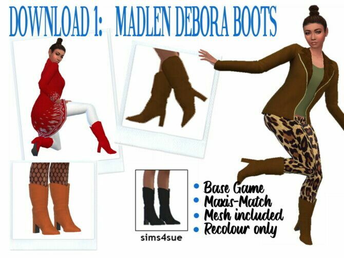 Debora & Andromeda Boots At Sims4Sue Sims 4 CC