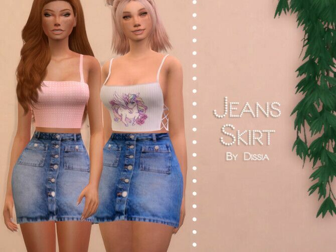 Denim Skirt By Dissia Sims 4 CC Download