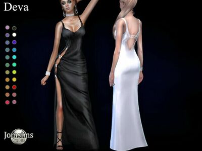 Deva Split Dress By Jomsims Sims 4 CC