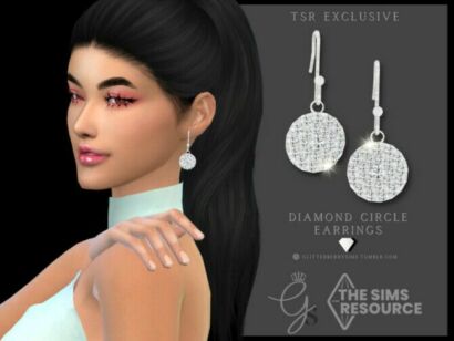 Diamond Circle Earrings By Glitterberryfly Sims 4 CC