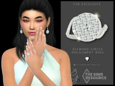 Diamond Circle Ring By Glitterberryfly Sims 4 CC
