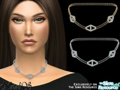 Diamond Hexagon Chain Necklace By Natalis Sims 4 CC