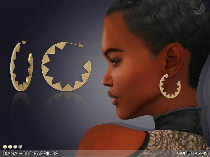 Diana Hoop Earrings By Feyona Sims 4 CC