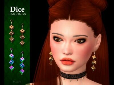 Dice Earrings By Suzue Sims 4 CC