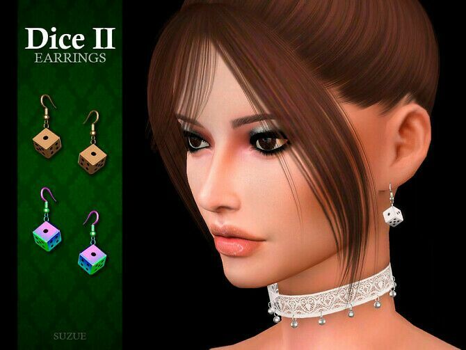 Dice II Earrings By Suzue Sims 4 CC