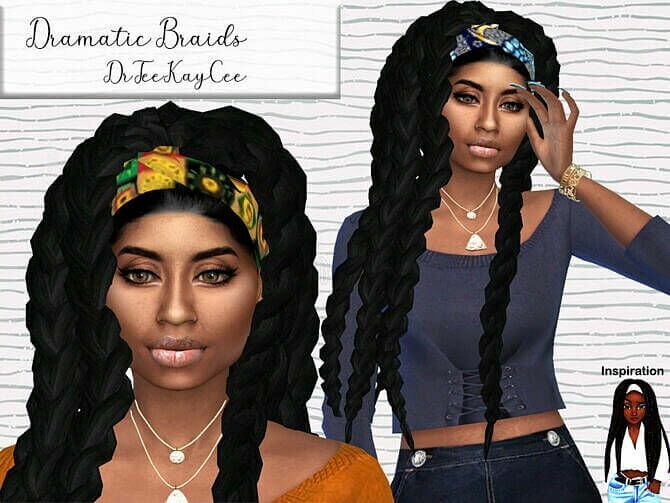 Dramatic Braids Hair By Drteekaycee Sims 4 CC