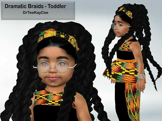 Dramatic Braids Hair For Toddler By Drteekaycee Sims 4 CC