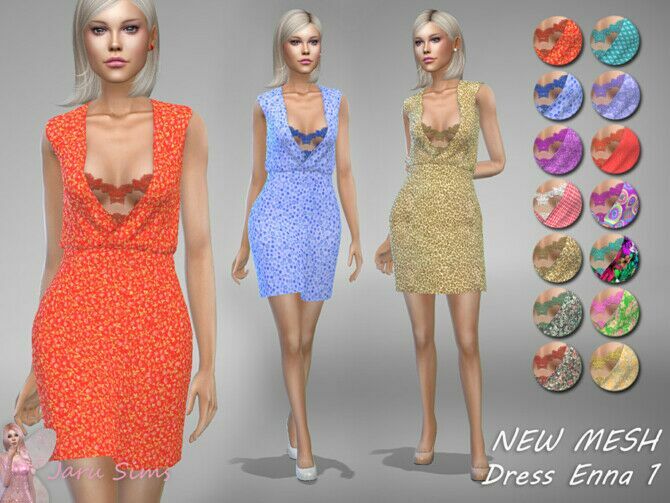 Dress Enna 1 By Jaru Sims Sims 4 CC