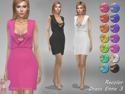 Dress Enna 3 Recolor By Jaru Sims Sims 4 CC