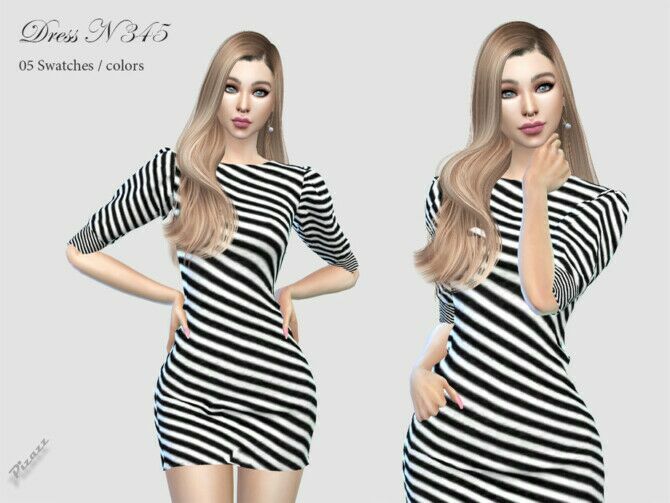 Dress N 345 By Pizazz Sims 4 CC