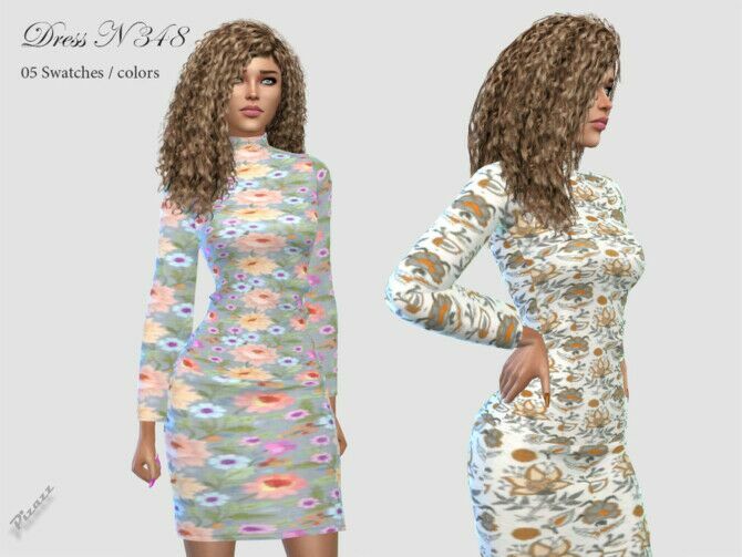 Dress N 348 By Pizazz Sims 4 CC