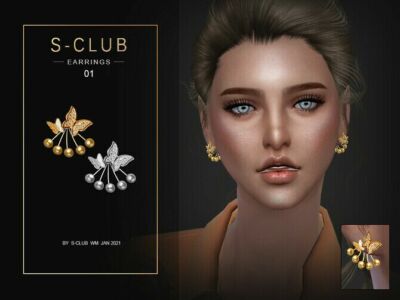 Earrings 202101 By S-Club WM Sims 4 CC