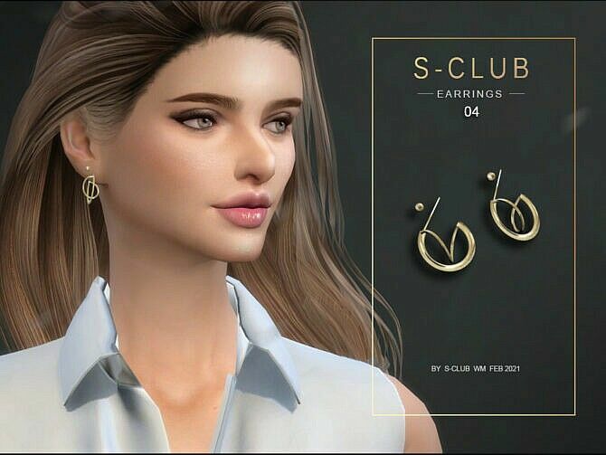 Earrings 202104 By S-Club WM Sims 4 CC