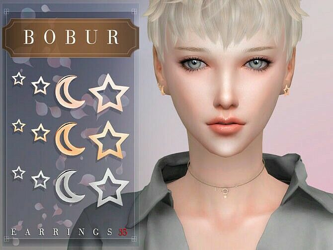 Earrings 35 By Bobur3 Sims 4 CC