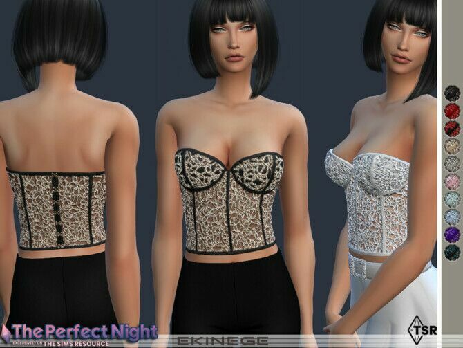 Embellished Bustier Top The Perfect Night By Ekinege Sims 4 CC